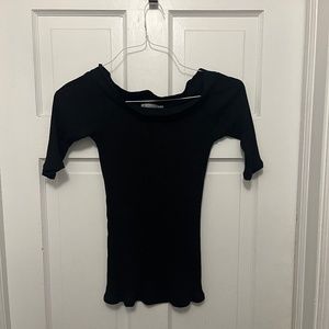 Black Michael Stars Wide Neck Top
